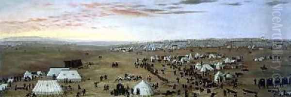 The Uruguaiana Camp Rio Grande Brazil 1865 Oil Painting by Candido Lopez