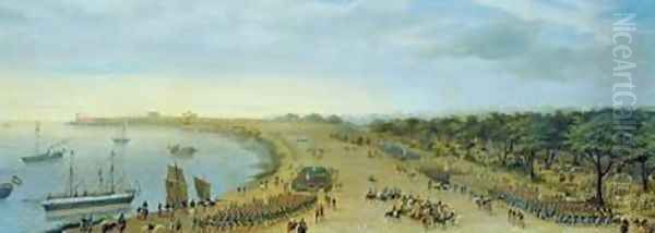 The Arrival of the Allied Army at Itapiru Paraguay 1866 Oil Painting by Candido Lopez