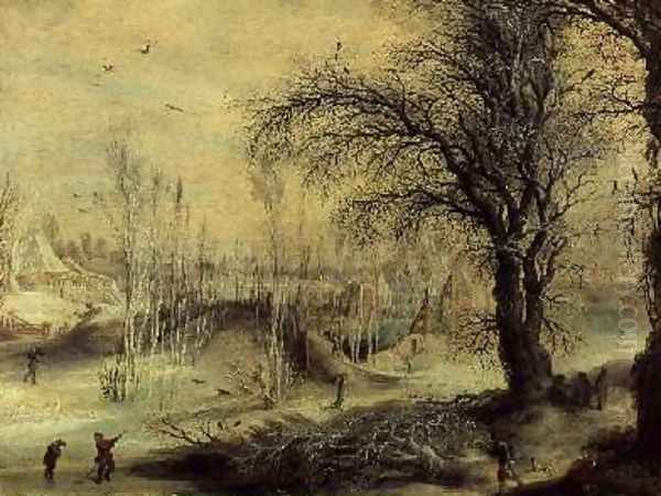 Winter Scene Oil Painting by Gijsbrecht Leytens