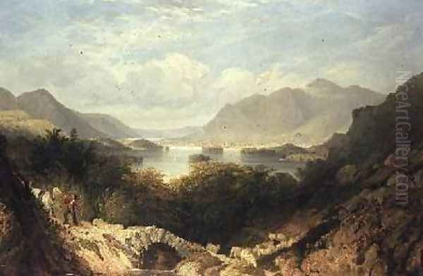 Derwent Water with Ashness Bridge Oil Painting by William Linton