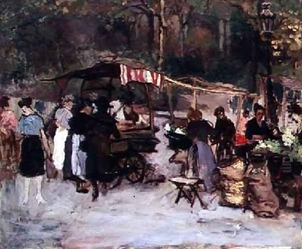 The Flower Market Oil Painting by Marcel Leprin