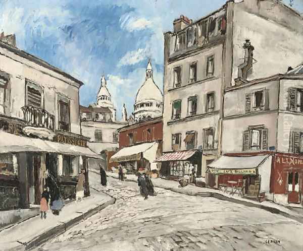 Rue Drevet, Montmartre Oil Painting by Marcel Leprin