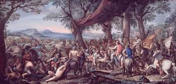 Alexander at the Battle of Arbela Oil Painting by Charles Le Brun