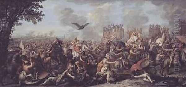 Death of a Persian General Oil Painting by Charles Le Brun