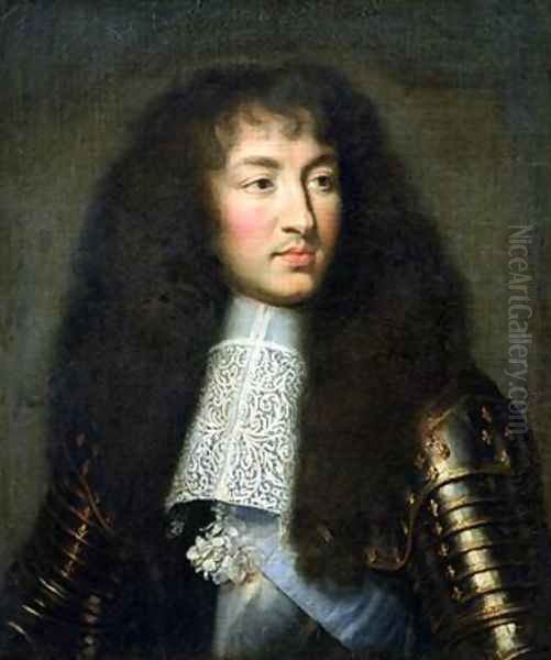 Portrait of Louis XIV 1638-1715 Oil Painting by Charles Le Brun