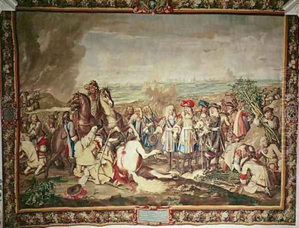 The Surrender of Marsal in 1662 Oil Painting by Charles Le Brun