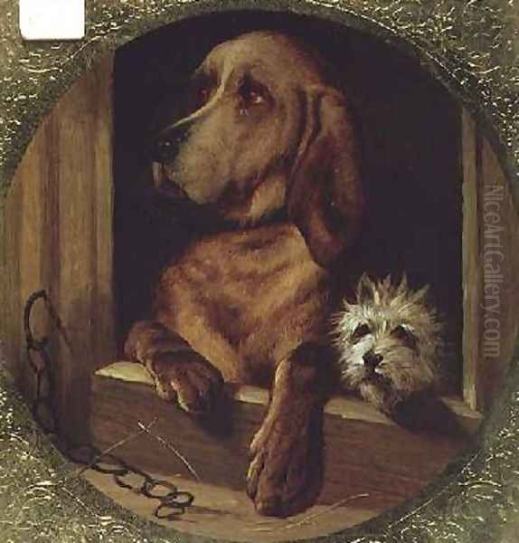 A Shared Kennel Oil Painting by Landseer, Sir Edwin