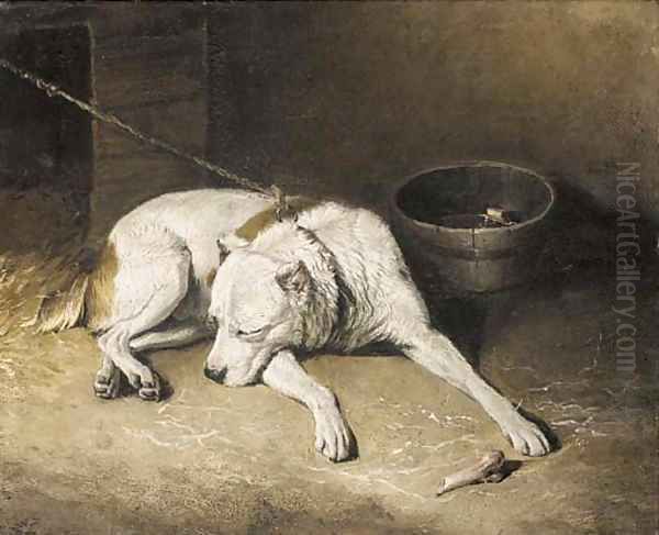 A sleeping dog Oil Painting by Landseer, Sir Edwin