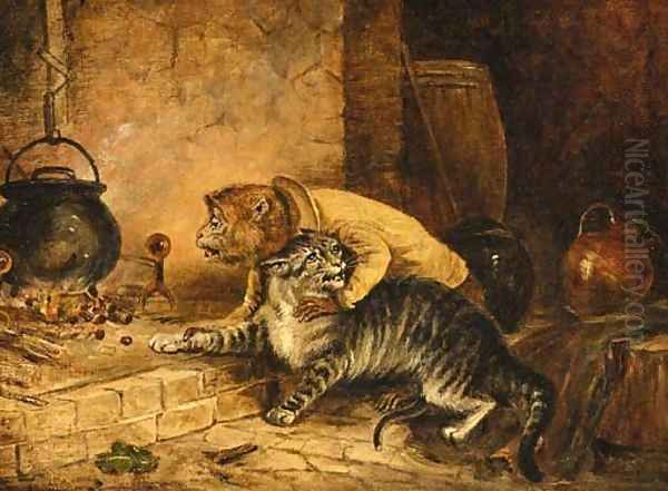 The cat's paw Oil Painting by Landseer, Sir Edwin