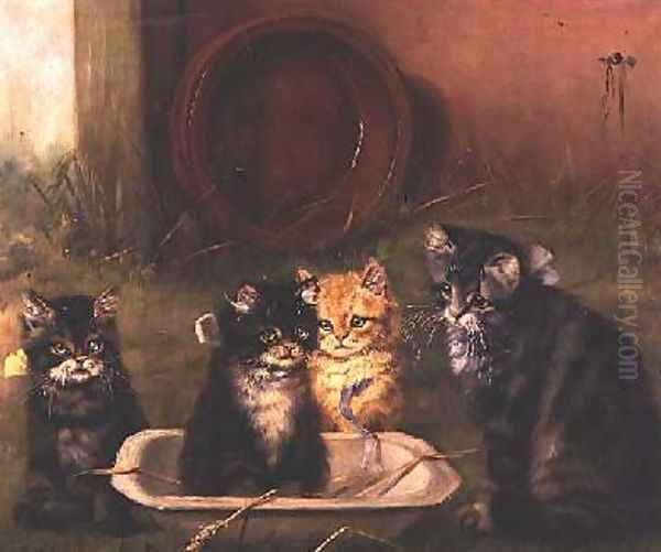 Bath Time Oil Painting by Adrienne Lester