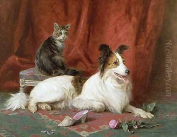 Best of Friends 2 Oil Painting by Louis Eugene Lambert