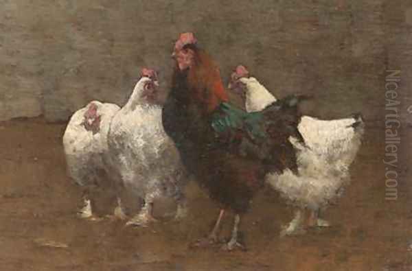 Fowls 1896 Oil Painting by Horace Mann Livens