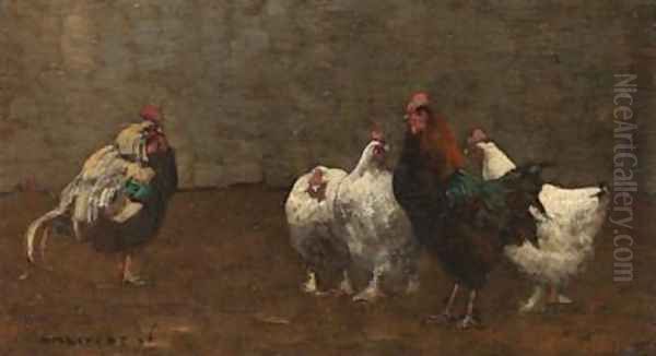 Fowls 1896 2 Oil Painting by Horace Mann Livens