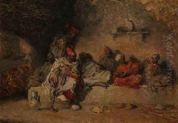 A Group of Moors Oil Painting by Francisco Lameyer