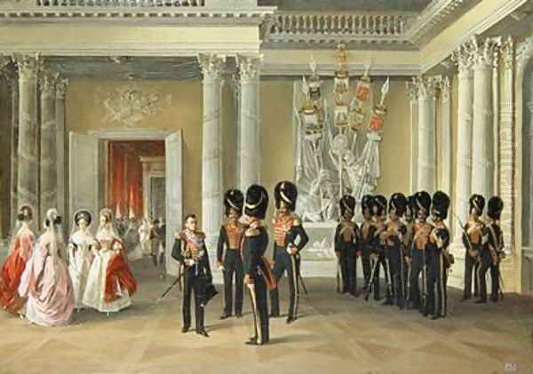 The Heraldic Hall in the Winter Palace St Petersburg Oil Painting by Adolphe Ladurner