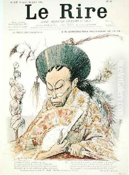 TzU-Hsi 1835-1908 Empress Dowager of China Oil Painting by Charles Leandre