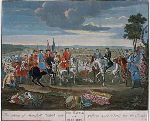 The taking of Marshall Tallard and pushing 4000 Horses into the Danube at the Battle of Blenheim in 1704 Oil Painting by Louis Laguerre