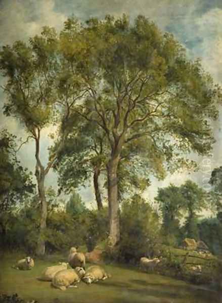 Landscape with Sheep Oil Painting by Frederick Richard Lee