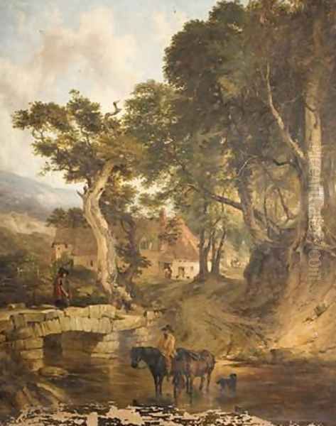 The Watering Place Oil Painting by Frederick Richard Lee