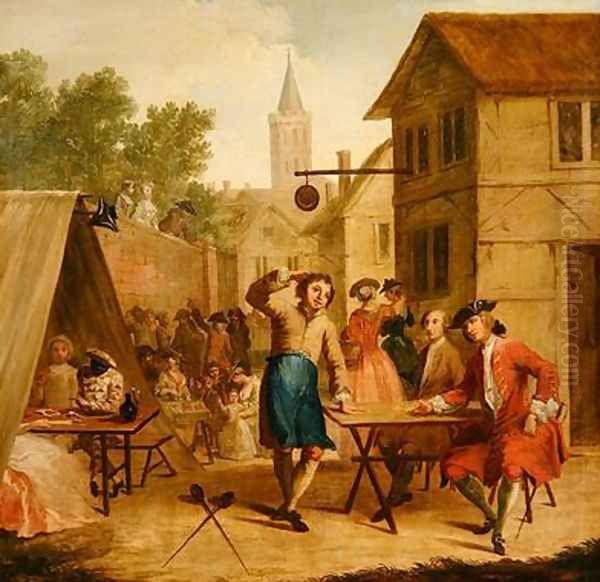 Hob Selling Beer at the Wake Oil Painting by John Laguerre