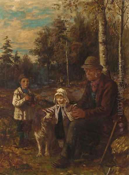 The woodman Oil Painting by Charles Frederick Lowcock