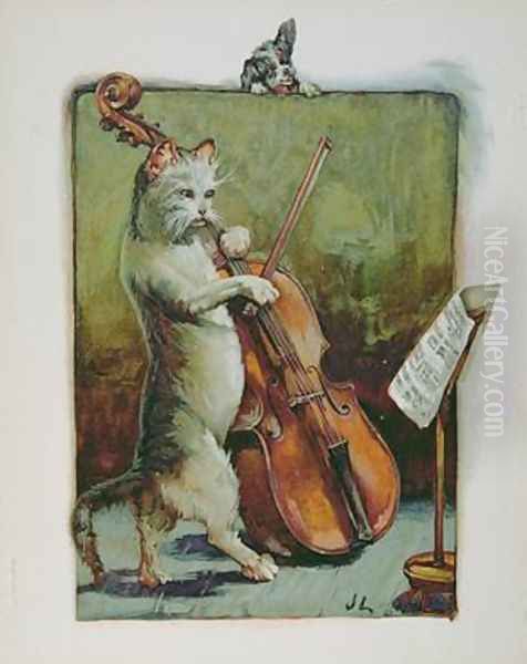 The Cat and the Fiddle Oil Painting by John Lawson