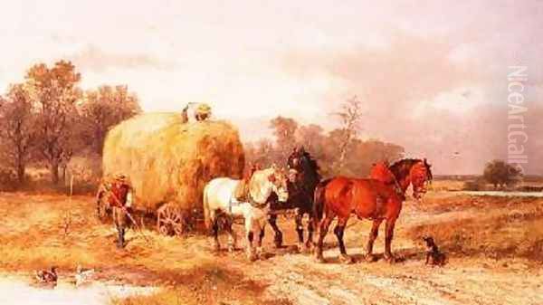 Carting hay Oil Painting by Alexis de Leeuw