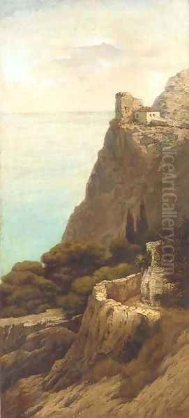 Cliff-top dwelling Oil Painting by Lef Feliksovich Lagorio