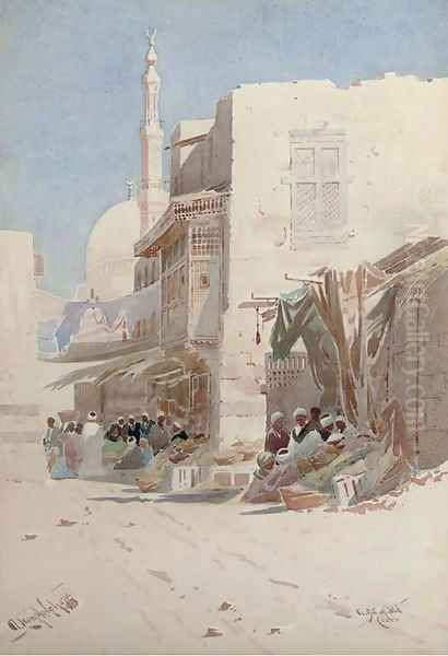 A bit of old Cairo Oil Painting by Augustus Osborne Lamplough