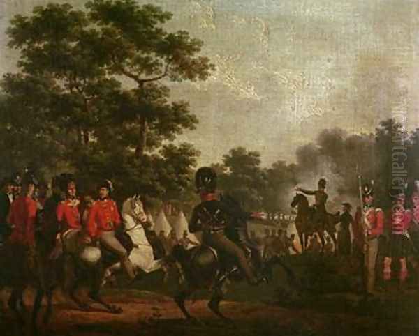 Duke of Wellington visiting outposts Oil Painting by Hippolyte Lecomte