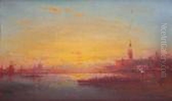 Vue De Venise Oil Painting by Henri Duvieux