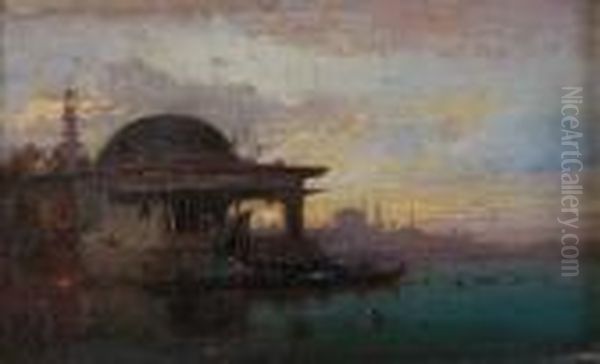 Vue D'istanbul Oil Painting by Henri Duvieux