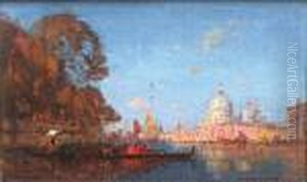 Vue De Venise Oil Painting by Henri Duvieux