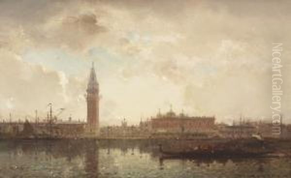 Bacino Di San Marco Mit Dogenpalast. Oil Painting by Henri Duvieux