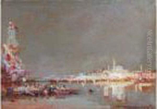 Le Bosphore A Istambul Oil Painting by Henri Duvieux