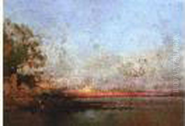 Vue Presumee Du Bosphore Et De L'ancienne Constantinople Oil Painting by Henri Duvieux