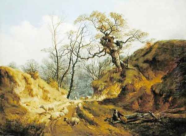 Crown Point Whitlingham Oil Painting by John Berney Ladbrooke