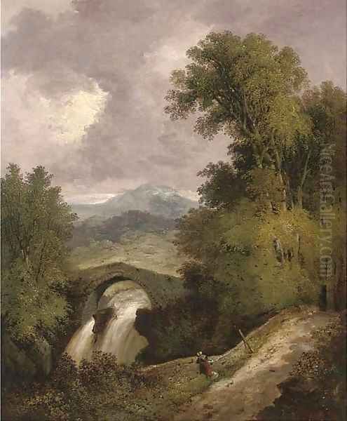 Devil's Bridge Oil Painting by John Berney Ladbrooke