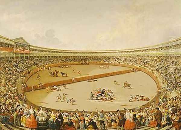 The Bullfight Oil Painting by Eugenio Lucas y Padilla