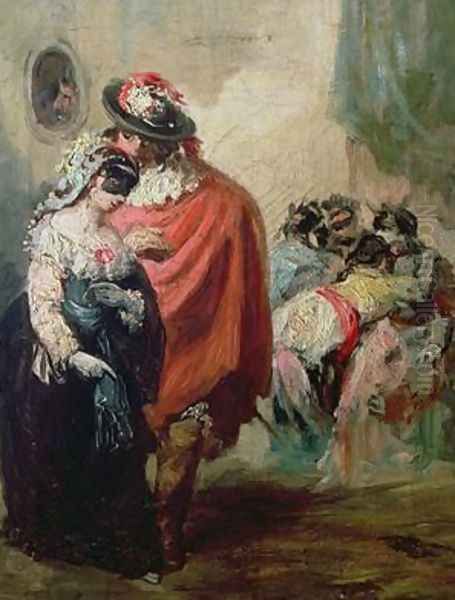 Masquerade Oil Painting by Eugenio Lucas y Padilla