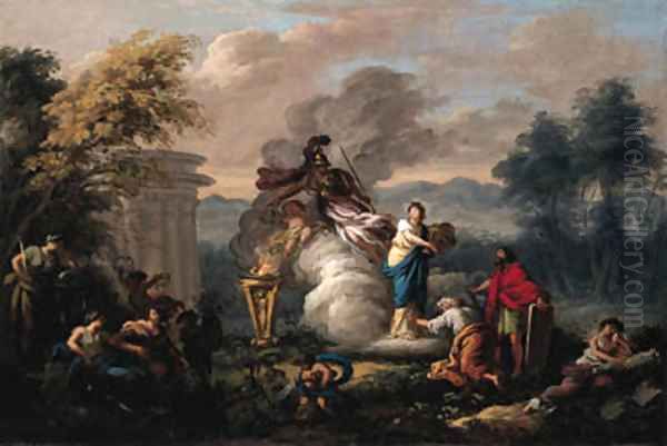 Minerva and Urania Oil Painting by Jean Jacques II Lagrenee