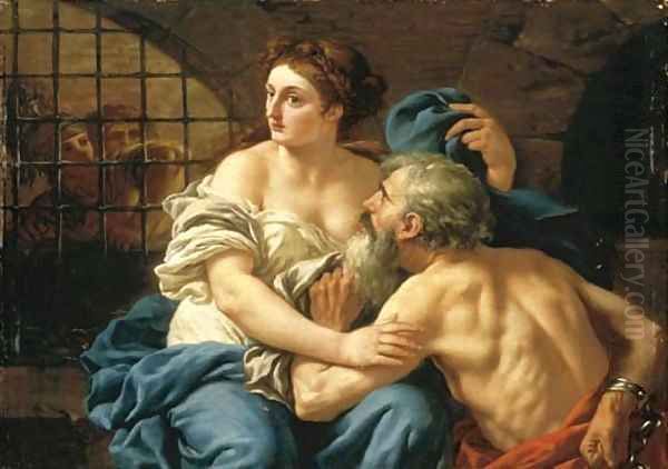 Roman Charity Oil Painting by Jean Jacques II Lagrenee