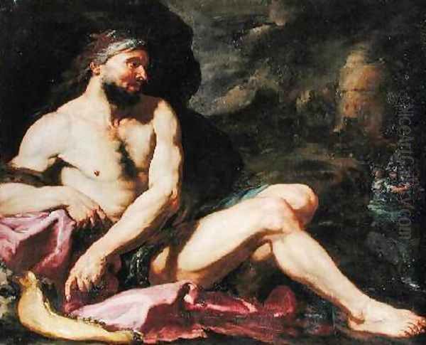 Samson Victorious Oil Painting by Giambattista Langetti