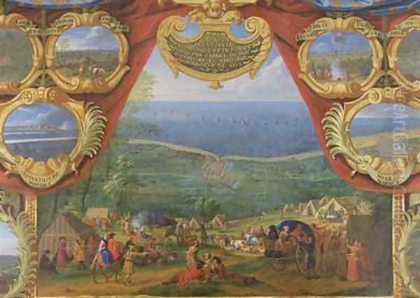 Battle of Dunkirk and Furnes in 1646 2 Oil Painting by Sauveur Le Conte