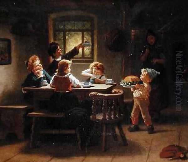 The Birthday Cake Oil Painting by Augusta Ludwig