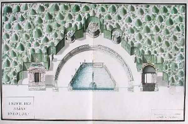 Design for the Baths of Apollo at Versailles Oil Painting by Andre Le Notre