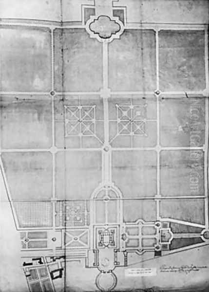 Plan of the first works at Versailles Oil Painting by Andre Le Notre