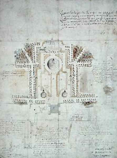 Plan of a house and garden at Greenwich Oil Painting by Andre Le Notre