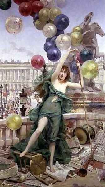 The Balloon Girl Oil Painting by Fernand Le Quesne