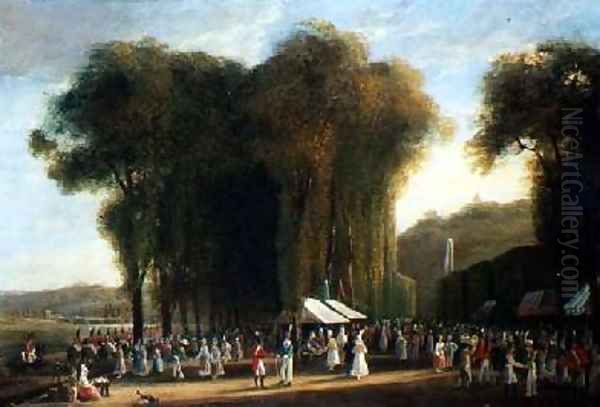 Jour de Fete at StCloud British troops on duty September 1815 Oil Painting by Amelia Long